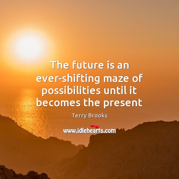 The future is an ever-shifting maze of possibilities until it becomes the present Image