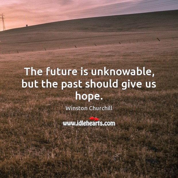 The future is unknowable, but the past should give us hope. Winston Churchill Picture Quote
