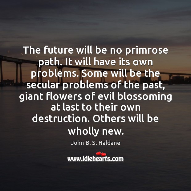 The future will be no primrose path. It will have its own John B. S. Haldane Picture Quote