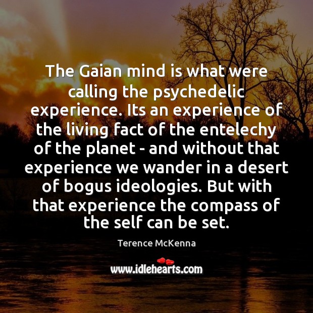 The Gaian mind is what were calling the psychedelic experience. Its an Terence McKenna Picture Quote