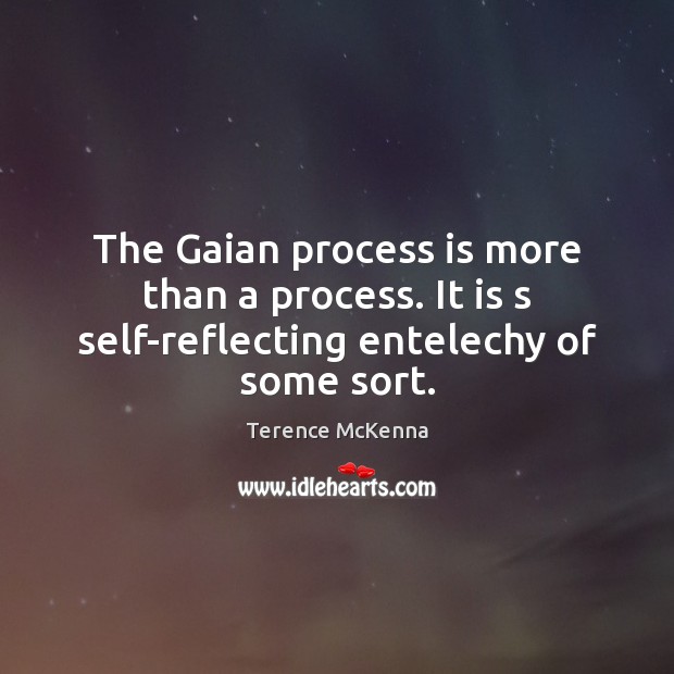 The Gaian process is more than a process. It is s self-reflecting entelechy of some sort. Terence McKenna Picture Quote