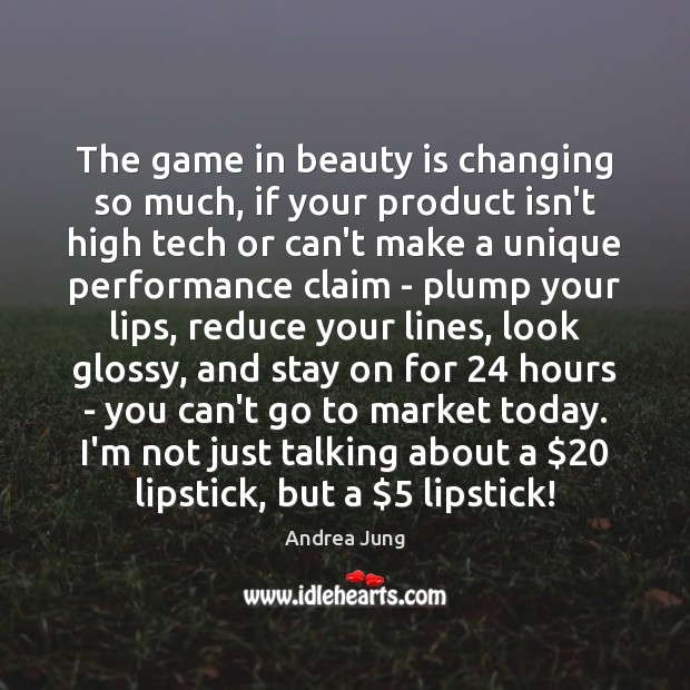 The game in beauty is changing so much, if your product isn’t Beauty Quotes Image