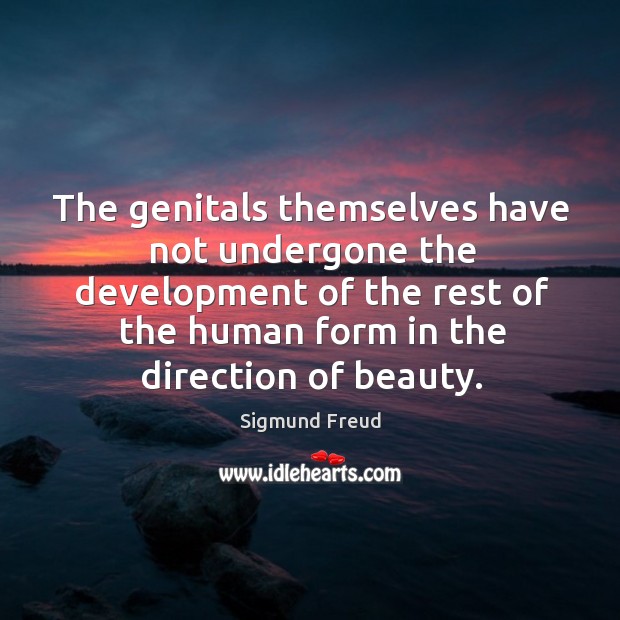 The genitals themselves have not undergone the development of the rest of Sigmund Freud Picture Quote