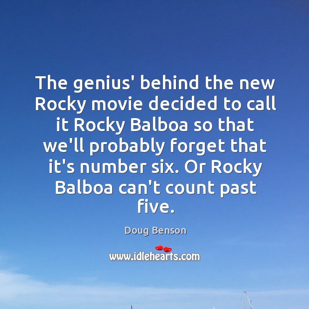 The genius’ behind the new Rocky movie decided to call it Rocky Image
