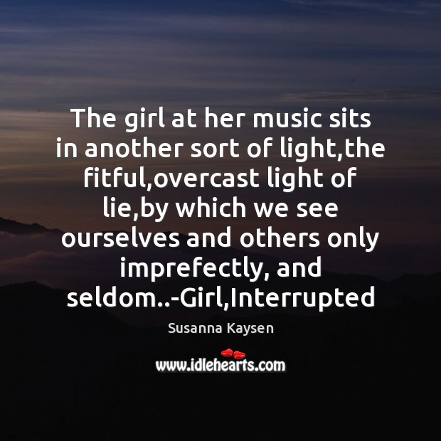 The girl at her music sits in another sort of light,the Image