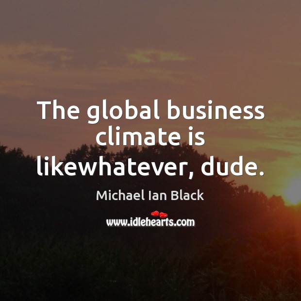 The global business climate is likewhatever, dude. Michael Ian Black Picture Quote