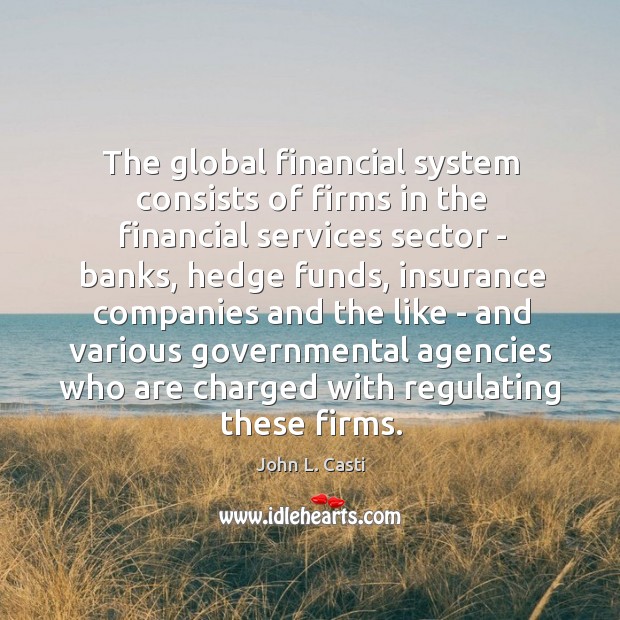 The global financial system consists of firms in the financial services sector John L. Casti Picture Quote