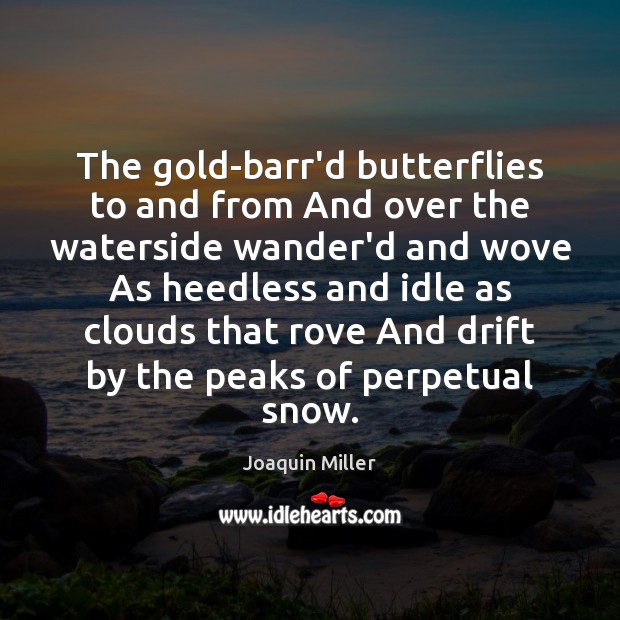 The gold-barr’d butterflies to and from And over the waterside wander’d and Image