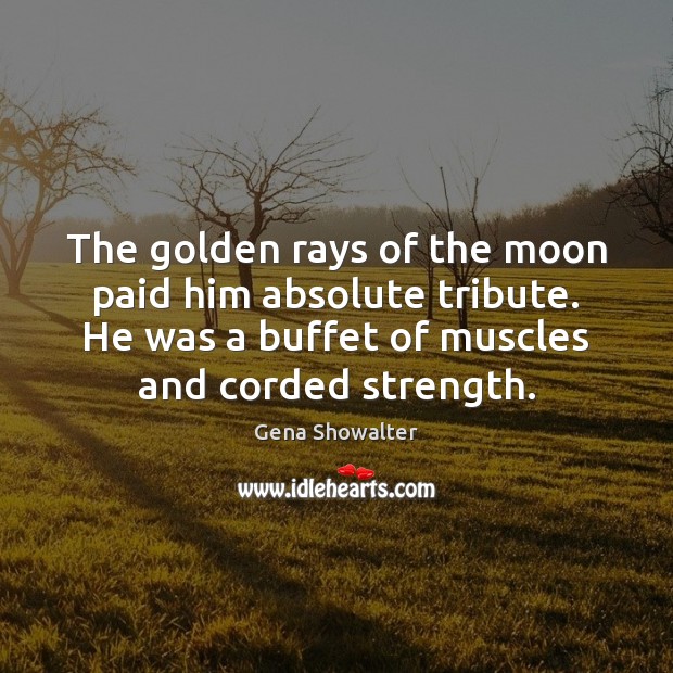 The golden rays of the moon paid him absolute tribute. He was Gena Showalter Picture Quote