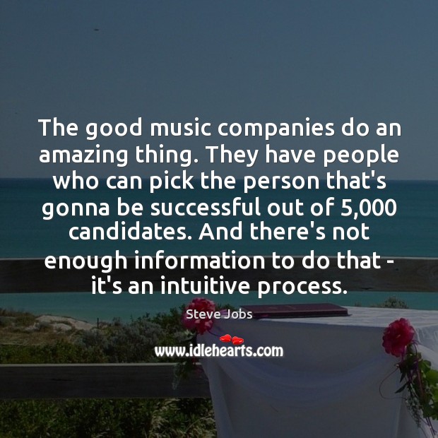 The good music companies do an amazing thing. They have people who Image
