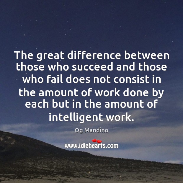 The great difference between those who succeed and those who fail does Og Mandino Picture Quote
