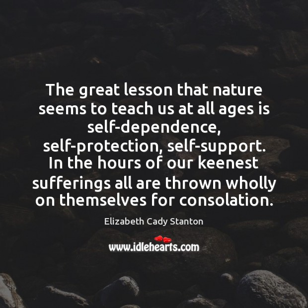 The great lesson that nature seems to teach us at all ages Image