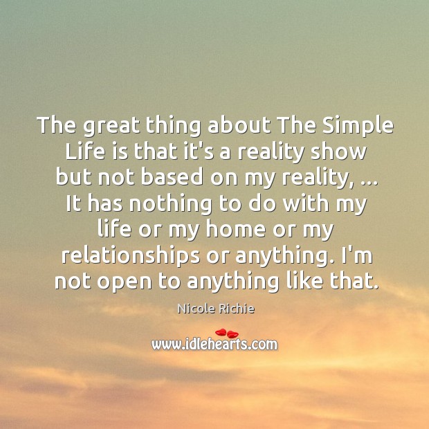 The great thing about The Simple Life is that it’s a reality Image