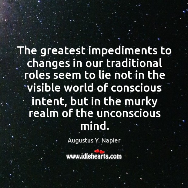 The greatest impediments to changes in our traditional roles Image