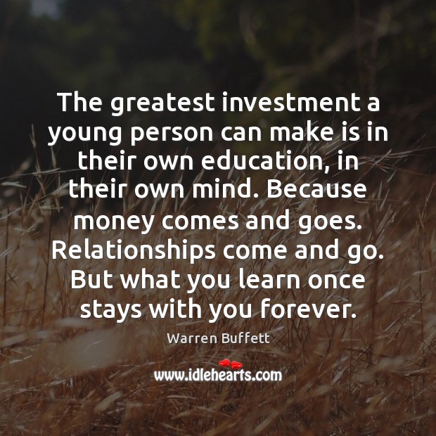 The greatest investment a young person can make is in their own Image