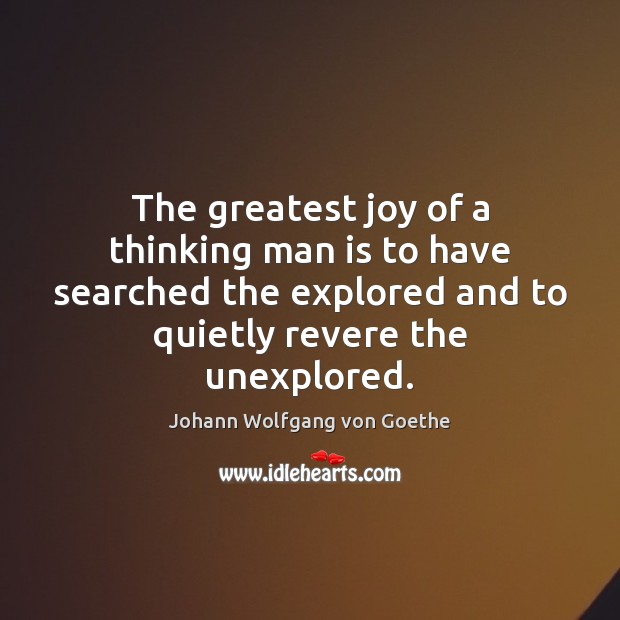 The greatest joy of a thinking man is to have searched the Image