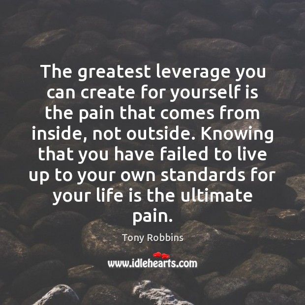 The greatest leverage you can create for yourself is the pain that Image