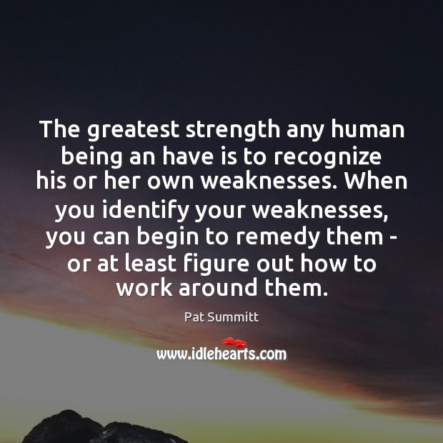The greatest strength any human being an have is to recognize his Image