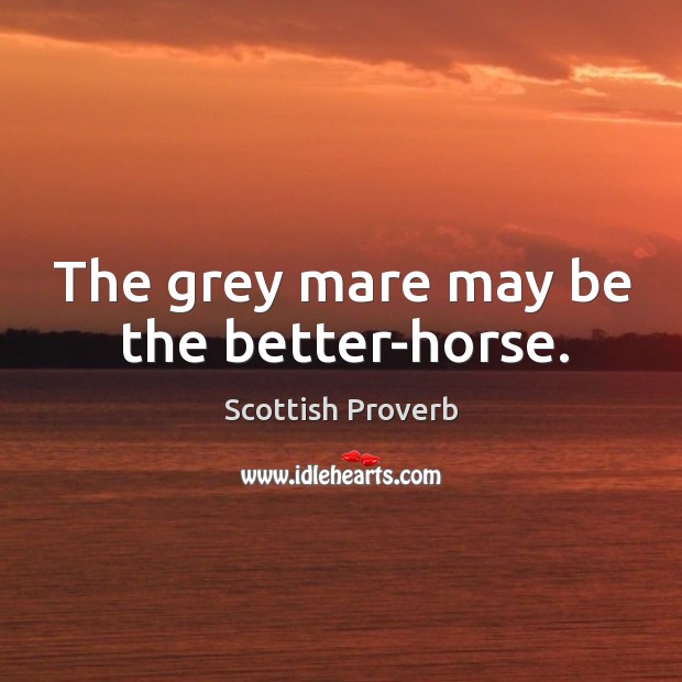 The grey mare may be the better-horse. Scottish Proverbs Image