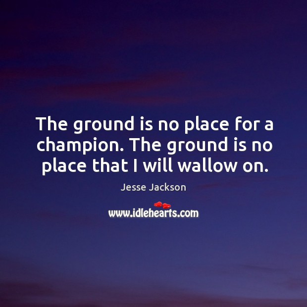 The ground is no place for a champion. The ground is no place that I will wallow on. Image
