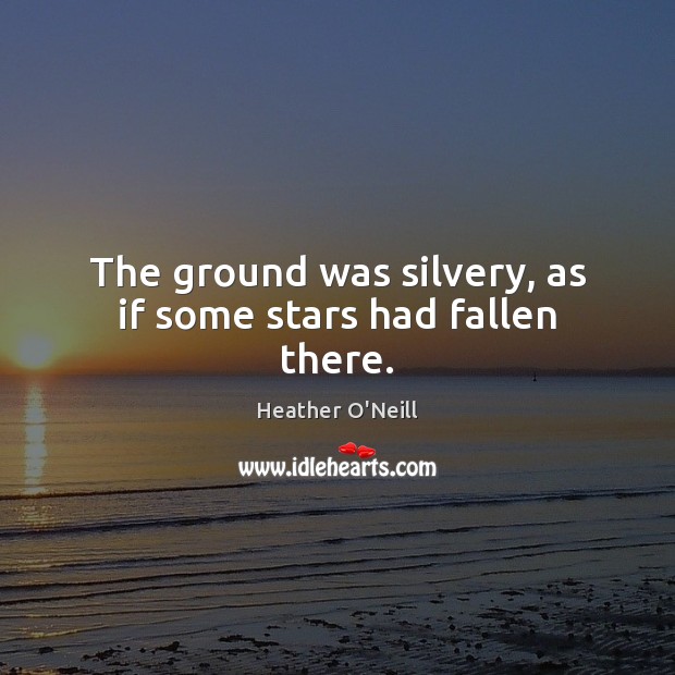 The ground was silvery, as if some stars had fallen there. Heather O’Neill Picture Quote
