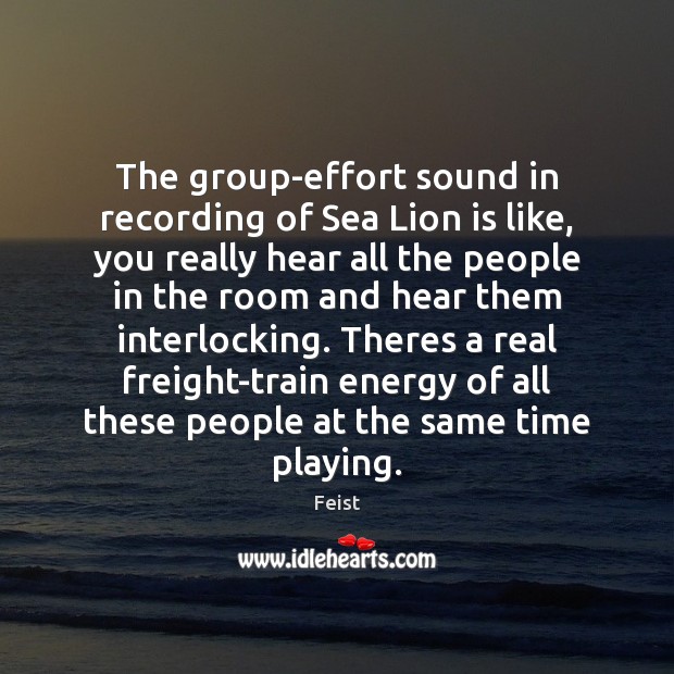 The group-effort sound in recording of Sea Lion is like, you really Image
