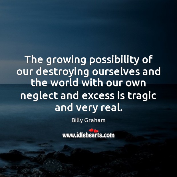 The growing possibility of our destroying ourselves and the world with our Image