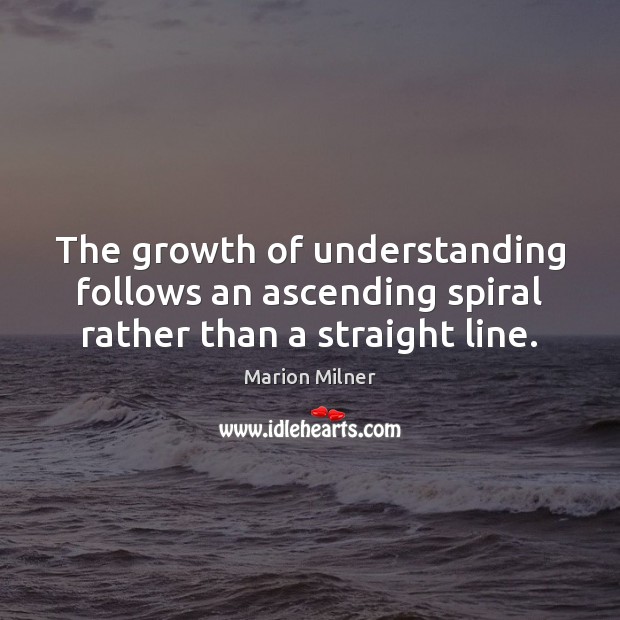 The growth of understanding follows an ascending spiral rather than a straight line. Marion Milner Picture Quote