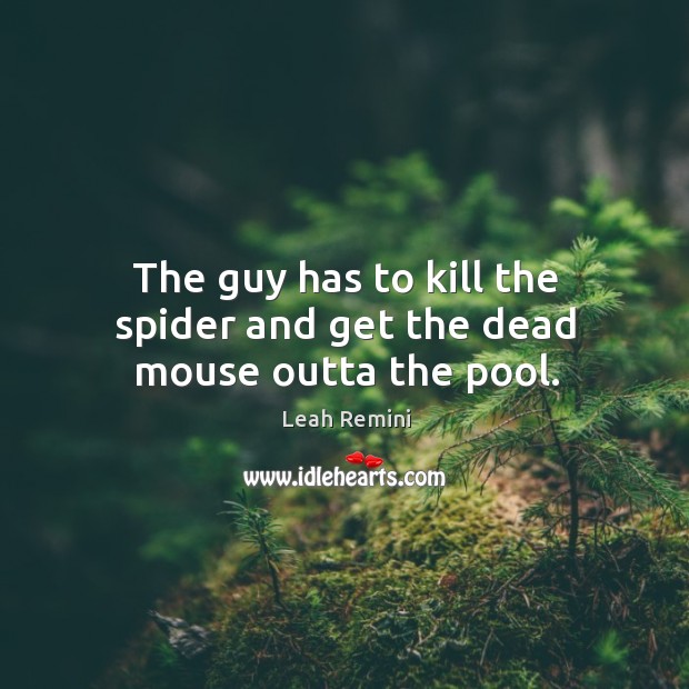 The guy has to kill the spider and get the dead mouse outta the pool. Leah Remini Picture Quote