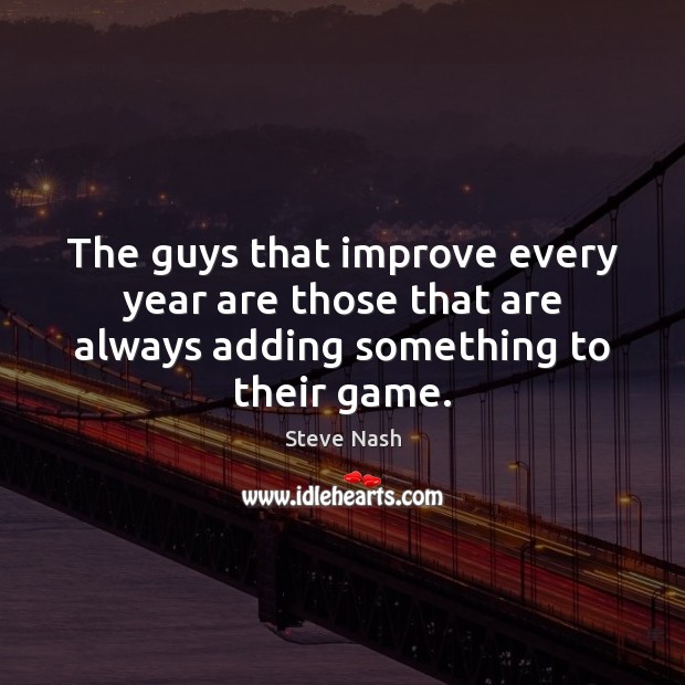The guys that improve every year are those that are always adding something to their game. Image
