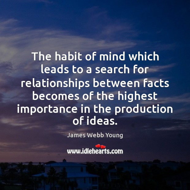 The habit of mind which leads to a search for relationships between James Webb Young Picture Quote