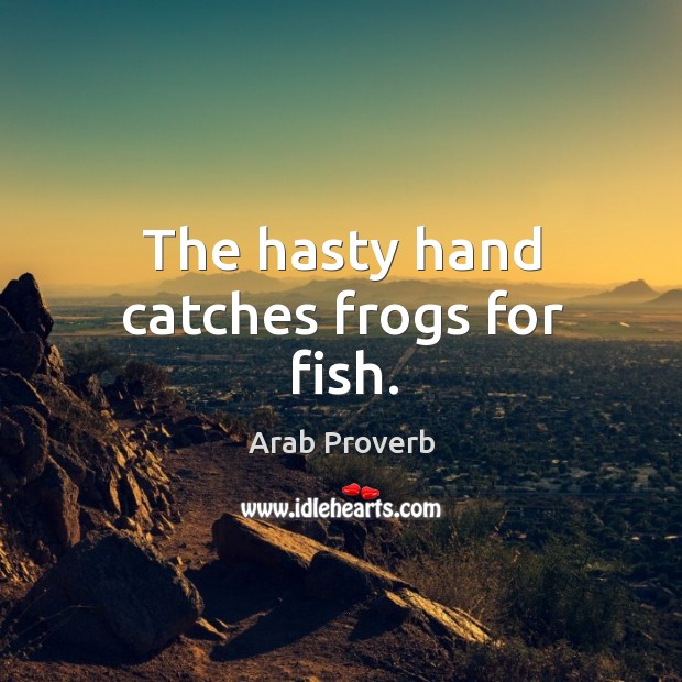 The hasty hand catches frogs for fish. Image