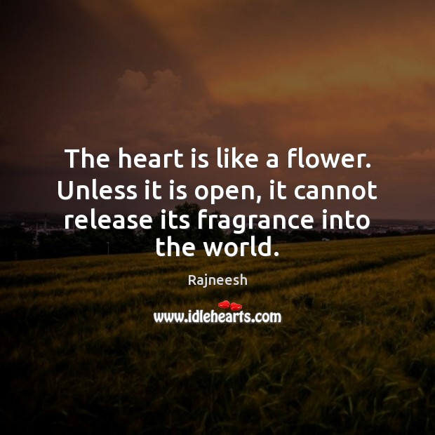 The heart is like a flower. Unless it is open, it cannot Rajneesh Picture Quote
