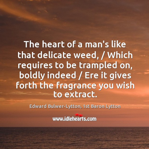 The heart of a man’s like that delicate weed, / Which requires to Image