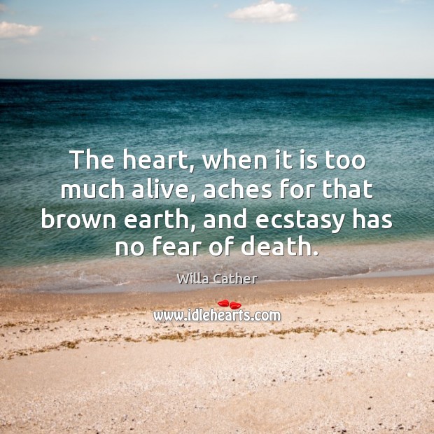 The heart, when it is too much alive, aches for that brown Willa Cather Picture Quote