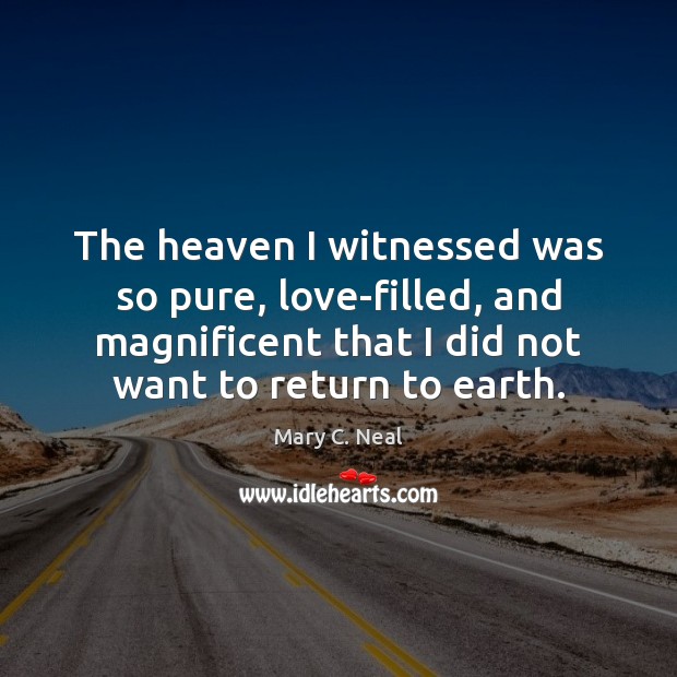 The heaven I witnessed was so pure, love-filled, and magnificent that I Image