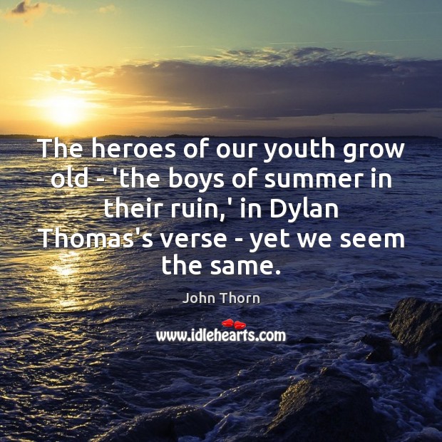 The heroes of our youth grow old – ‘the boys of summer John Thorn Picture Quote