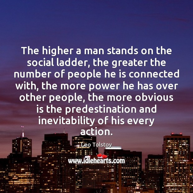 The higher a man stands on the social ladder, the greater the Image