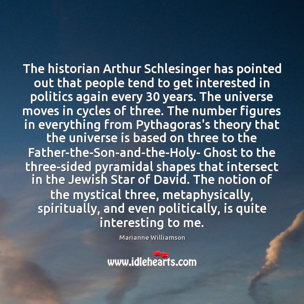 The historian Arthur Schlesinger has pointed out that people tend to get Image