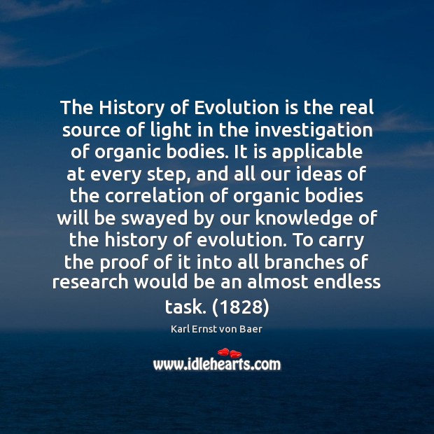 The History of Evolution is the real source of light in the Image