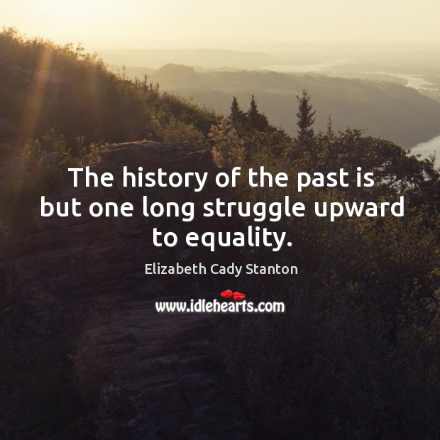 The history of the past is but one long struggle upward to equality. Elizabeth Cady Stanton Picture Quote