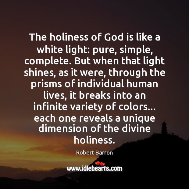 The holiness of God is like a white light: pure, simple, complete. Robert Barron Picture Quote