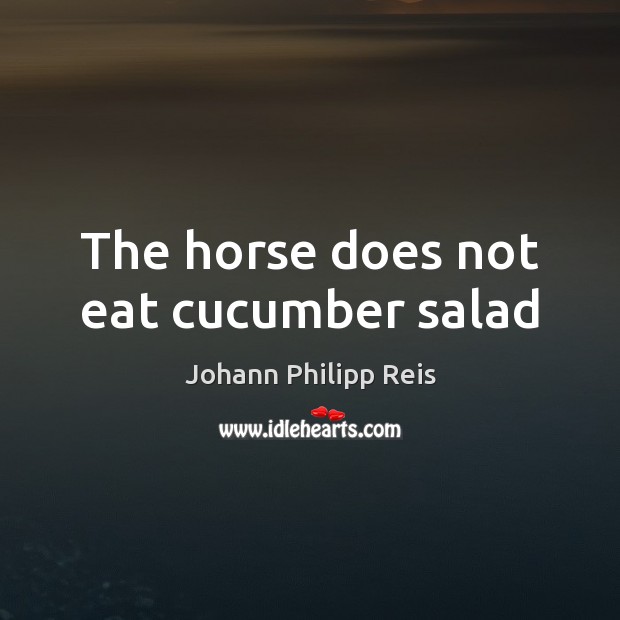 The horse does not eat cucumber salad Image