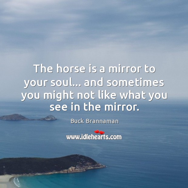 The horse is a mirror to your soul… and sometimes you might Buck Brannaman Picture Quote