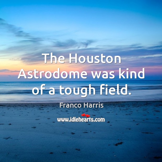 The houston astrodome was kind of a tough field. Franco Harris Picture Quote