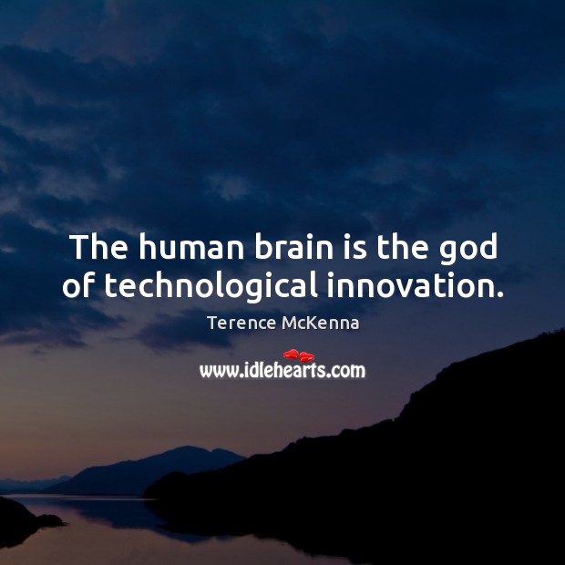 The human brain is the God of technological innovation. Terence McKenna Picture Quote