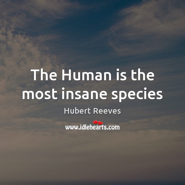 The Human is the most insane species Hubert Reeves Picture Quote