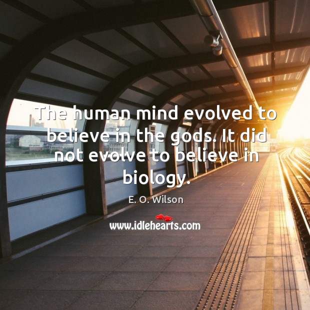 The human mind evolved to believe in the Gods. It did not evolve to believe in biology. Image