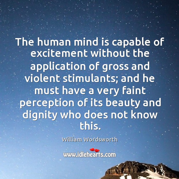 The human mind is capable of excitement without the application of gross and violent stimulants; Image