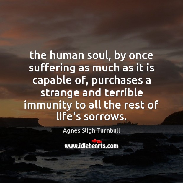 The human soul, by once suffering as much as it is capable Image